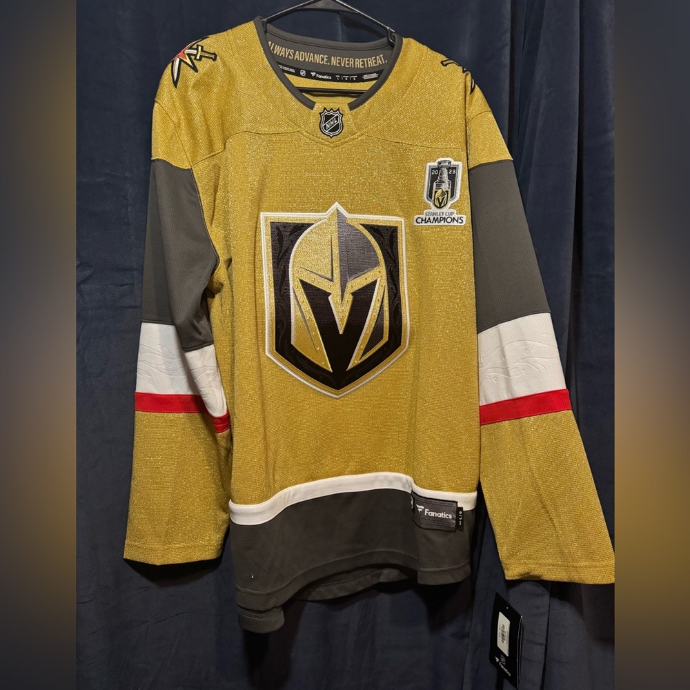 Fanatics Gold and Black Stanley Cup Champions Jersey